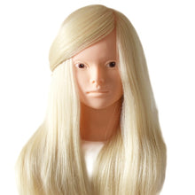 Load image into Gallery viewer, Professional Mannequin head With 85% Gold Human Hair For Barber Practice Hairstyle Kappershoofd Hairdresser Doll Training Head
