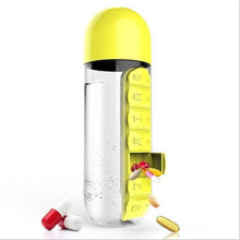 Load image into Gallery viewer, 2 in 1 Pill Box Water Bottle Outdoor 7 Compartments Medicine Organizer With Drinking Bottle Portable Carrying Tablet
