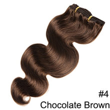 Load image into Gallery viewer, Doreen 120 grams Clip In Human Hair Extensions European Machine Made Remy 100% Human Hair Highlight Caramel Ombre color
