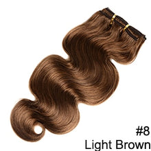 Load image into Gallery viewer, Doreen 120 grams Clip In Human Hair Extensions European Machine Made Remy 100% Human Hair Highlight Caramel Ombre color
