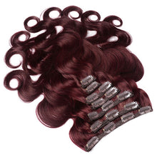Load image into Gallery viewer, Doreen 120 grams Clip In Human Hair Extensions European Machine Made Remy 100% Human Hair Highlight Caramel Ombre color
