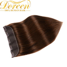 Load image into Gallery viewer, Doreen 100g 120g Blonde Brown Brazilian Machine Made Remy Clip In One Piece Human Hair Extensions  16inch-22inch
