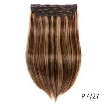 Load image into Gallery viewer, Doreen 100g 120g Blonde Brown Brazilian Machine Made Remy Clip In One Piece Human Hair Extensions  16inch-22inch
